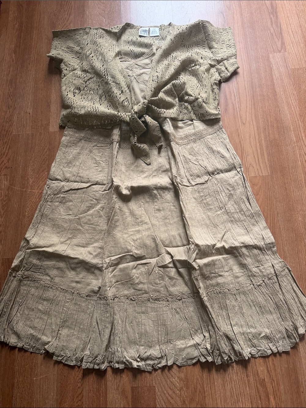 Khaki women’s Dress 2/PC Set size 26W 100% Cotton made in India